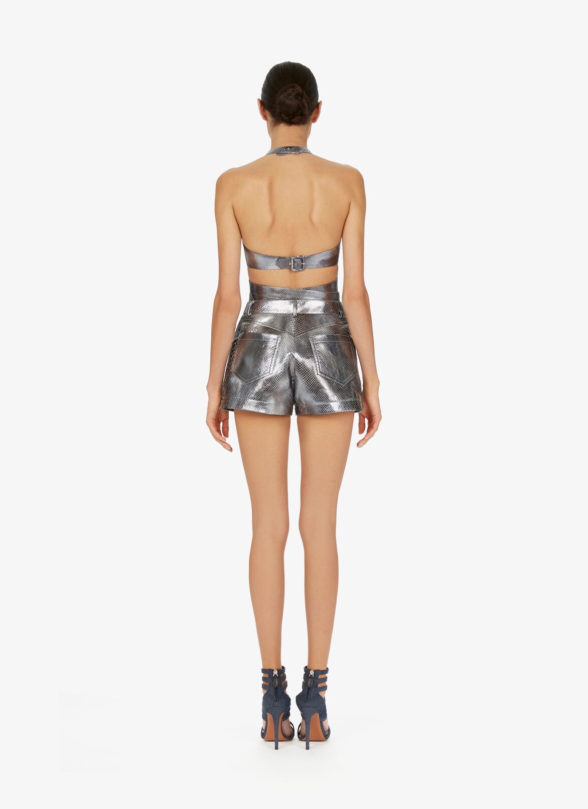 Metallic Python Bustier ALAÏA SILVER METALLIC PYTHON BUSTIER